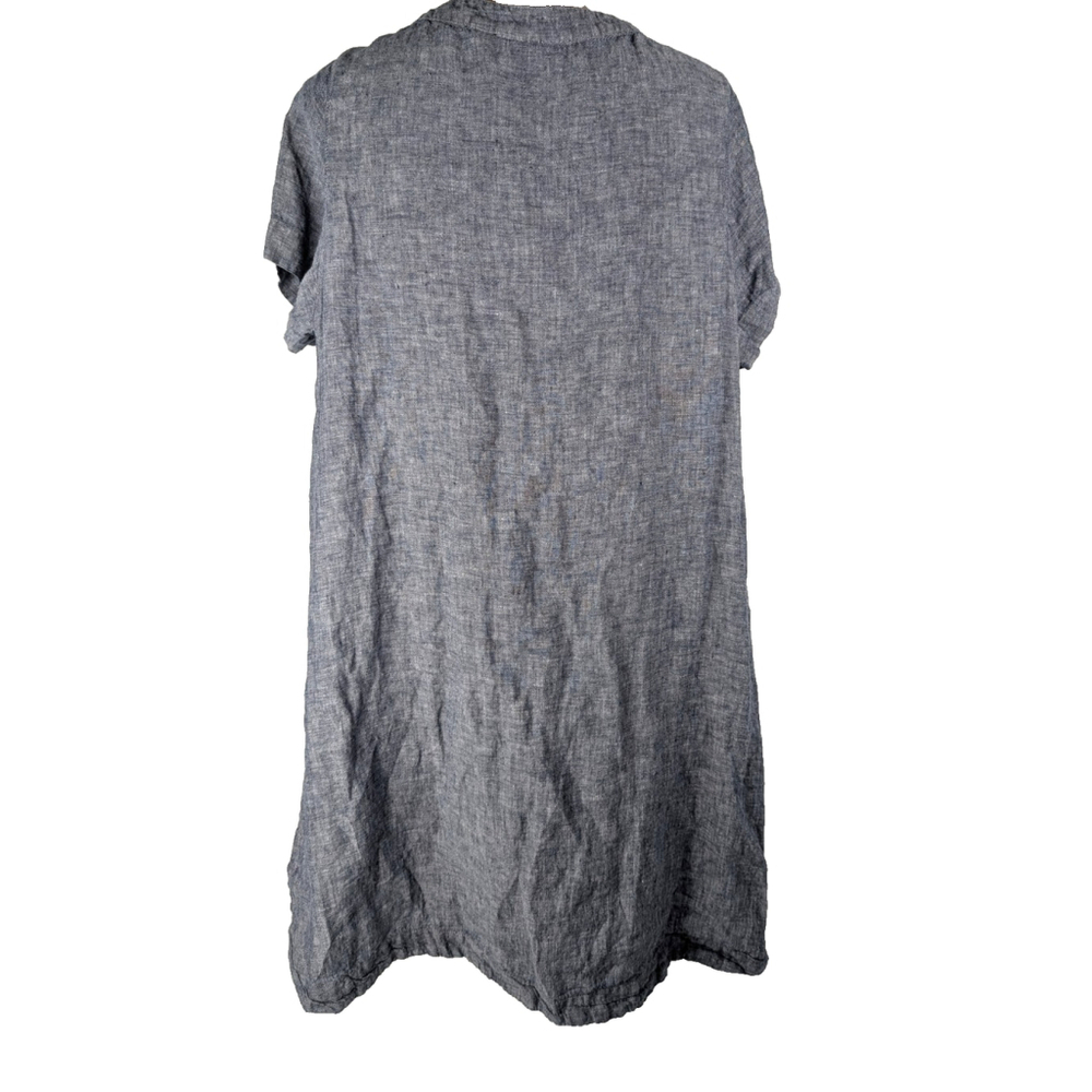 Tahari Linen Shirtdress Chambray Blue Sz 1XL Beach Resort Cruise Classic - Picture 3 of 8